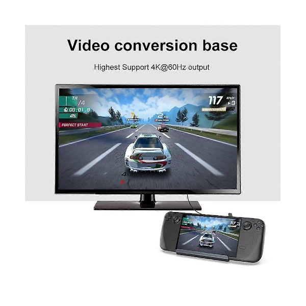 Dockingstation Base Hub Holder Docking Multifunktionel Video Konvertering til SteamDeck Spil