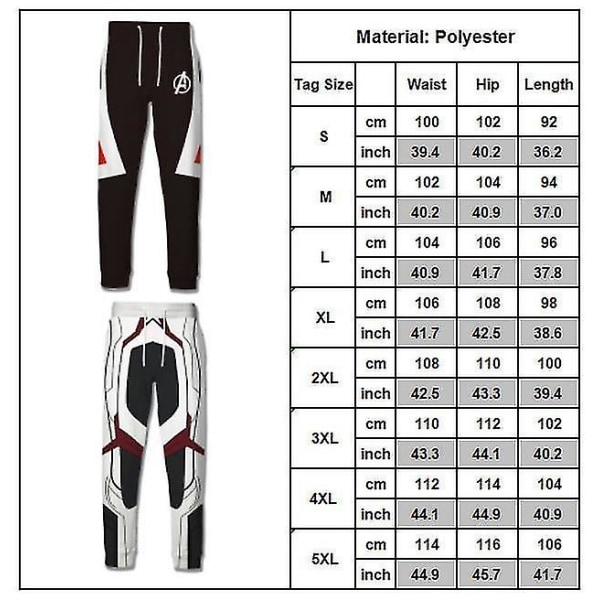 Marvel Avengers 4 Endgame 3D Print Herrekostumer Pant A 2XL