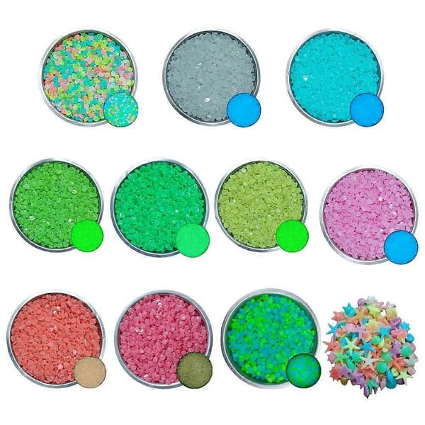 50 stk. selvlysende hagekiesel for hageterrasse k Tan hagefisk  U:K cyan E
