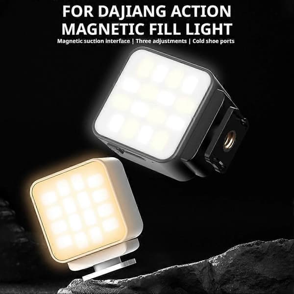 Magnetic Mini LED Fill Light for DJI Osmo Pocket 3 Action Camera