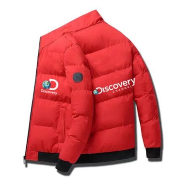 Vinterjakke for menn parkasjakke herre vindjakke fortykket varm herreparkas 08black L