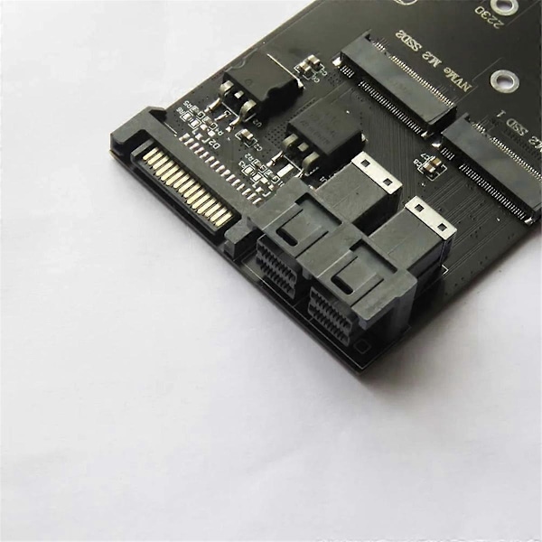 2 Port SFF-8643 U.2 till NVMe M.2 NGFF SSD Konverteringskort Adapter SFF-8643 U.2 till Dubbel M-Key NVME M2 NGF