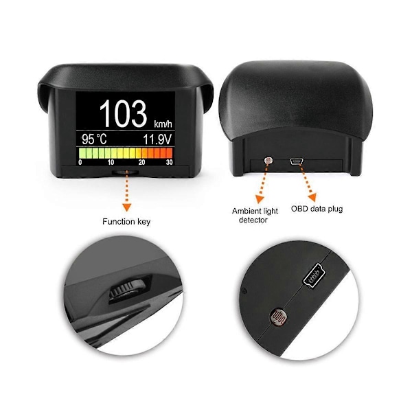 Digital bil speedometer A202 OBD2 bilcomputer bil display instrument OBD2 head-up display turcomputer