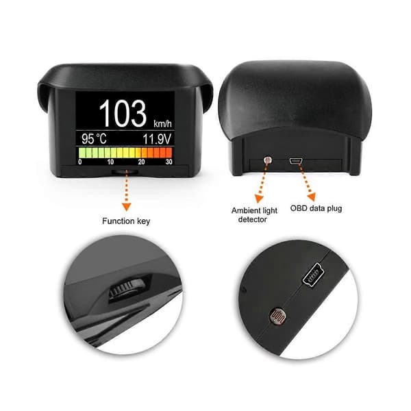Digitalt speedometer for bil A202 OBD2 Bilcomputer Bilinstrument OBD2 Head-Up Display Trip Dis
