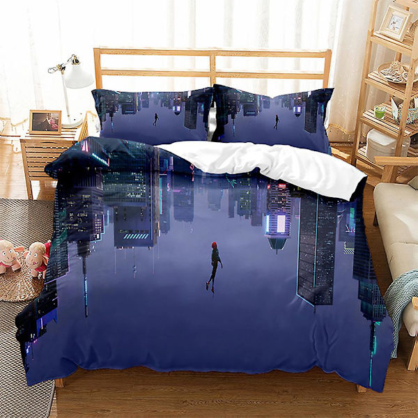 Spider-man 3D-printet sengesett dynetrekk putetrekk barn gave farge 7 AU single 140x210cm