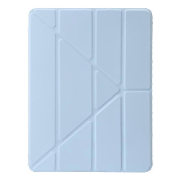 Kompatibel med iPad Air (2013) / Air 2 / iPad 9,7-tommer (2017) / (2018) Lær+Klar Akryl Tablet Case Origami Tri-fold Stativ Ta LightBlue
