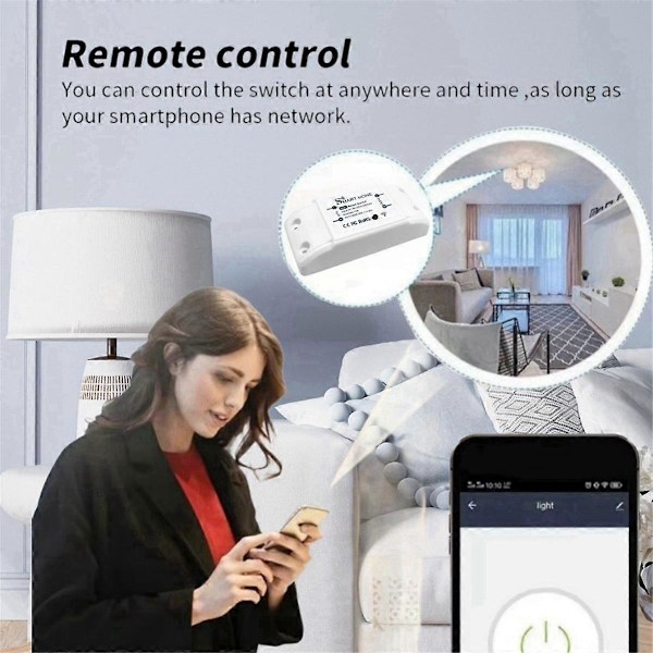 Smart Switch Tuya Smart Home Wifi Switch Mobiltelefon Trådløs Fjernbetjening Timing Mini Switch Wi