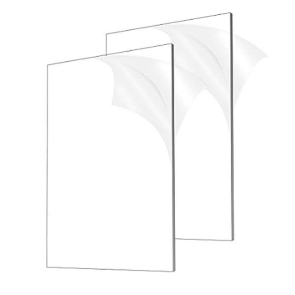 2 stk 1/8in Tykke (3mm) Akrylplater, Klar Støpt Plexiglass 8x12in For Skilt DIY Display Prosjekter