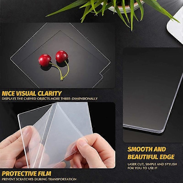 Akrylplate Klar Støpt for LED Lysbase Bord Skilt DIY Display Prosjekter Håndverk Led Lys for P