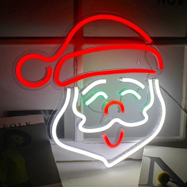 Julemand Neon Skilt Jul Neon LED Neon Væglampe Akryl Neon Skilte til Væg USB Unik Natlampe til Julefestival Hjem Dekorationer Bar Fest
