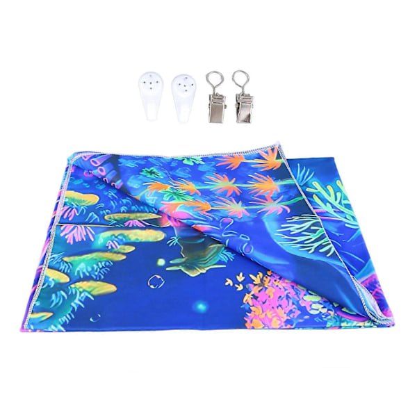 Fluorescerende Tre Tapestry Børstet Stoff Bakgrunn Veggkunst Dekor UV Svart Lys Reflekterende Tapestry for Soverom Party GTYG(295) 230x180cm / 90.6x70.9i