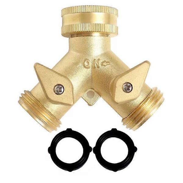 Messingfordeler, 3/4\" Hagekran Y-splitter Dobbel Slangekobling 2 Veisgold1stk