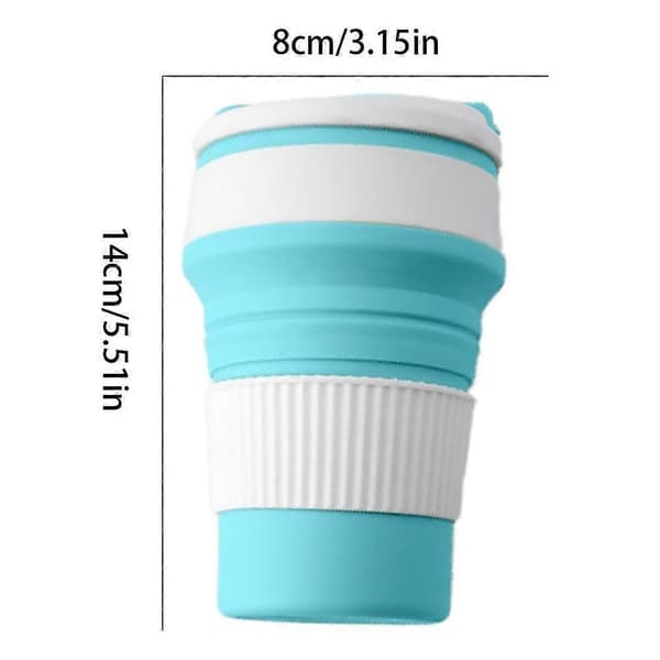 Hopfällbar silikonmugg 350 ml Bärbar resemugg Läckagesäker A
