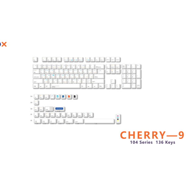 Universal PBT Keycaps Cherry Type DYE-SUB DIY Gaming Mekanisk Tastatur Keycaps CR-9