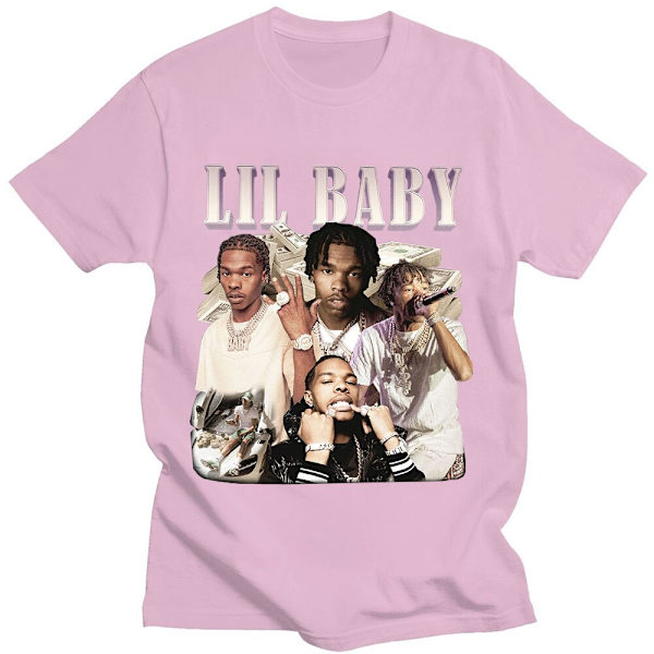Hip Hop Rapper T-shirt Vintage Grafisk Oversized Bomulds Kortærmet Tee Streetwear Black XS