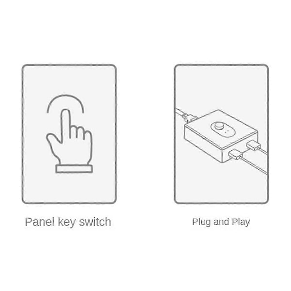 USB 2.0 KVM-switch 1X2/2X1 Switch Switcher USB-splitter Delad Kontroller för Laptop Dator Skrivare Tangentbord Mus, B