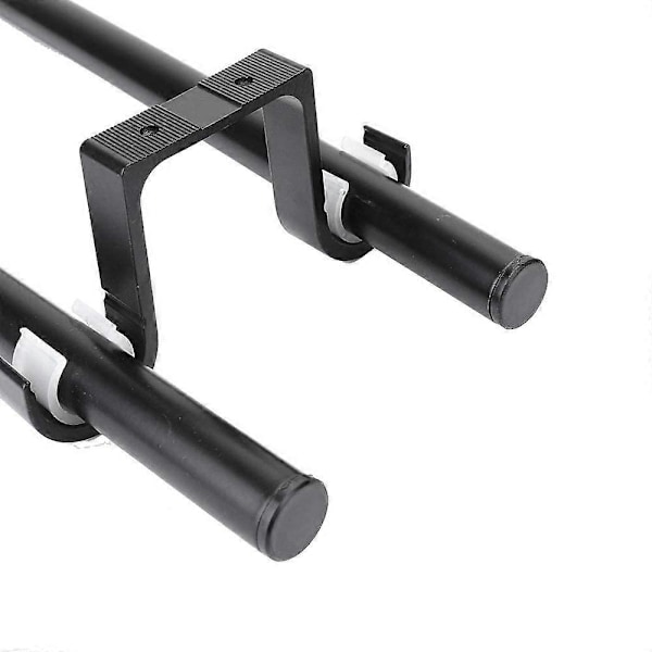 2 stk. Doble gardinstangbraketter Takmonteringsstøtter Aluminiumlegering Svart