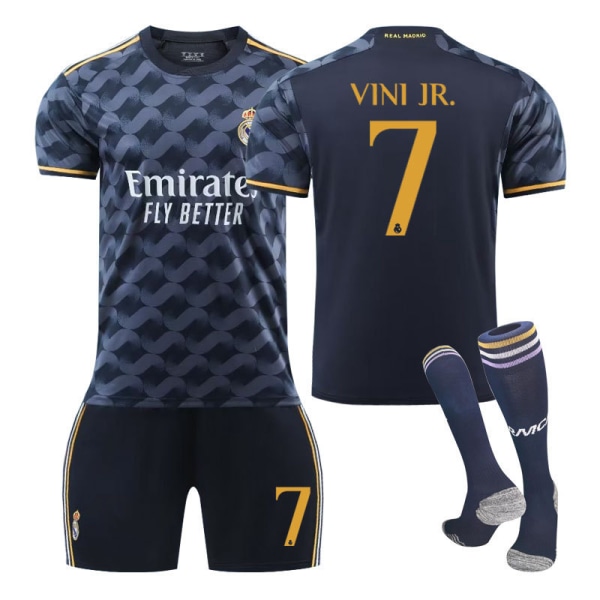 23-24 Real Madrid vieraspaita kuninkaallinen sininen paita nro 10 Modric 7 Pooh C Ronaldo 5 Bellingham jalkapalloasu NO.7 VINI JR. M