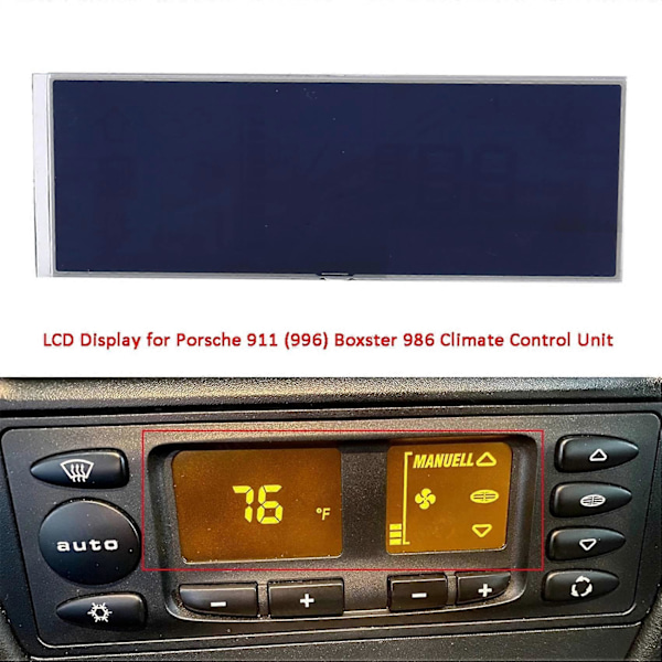 Bilvarme A/C Temperatur Klimakontrol LCD Display Skærm Reparationssæt til- 911 (996) 986
