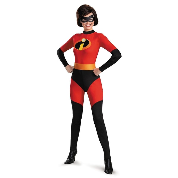 Elastigirl Helen Parr Damjulkostym Incredible 2 Jumpsuit kostym Vuxen kvinna Cosplay m