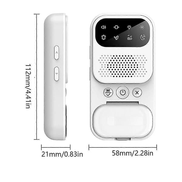 Multifunktionell sängvätning påminnelse enhet vitt brus UV-läge sängvätning larm stark vibration trådlös sensor White