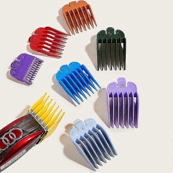 8 Färgers Professionell Hårtrimmer/klippare Skyddskammar Guidekammar Kodade /kammar - Perfekt För Hårklippare/trimmer Fäste Botao