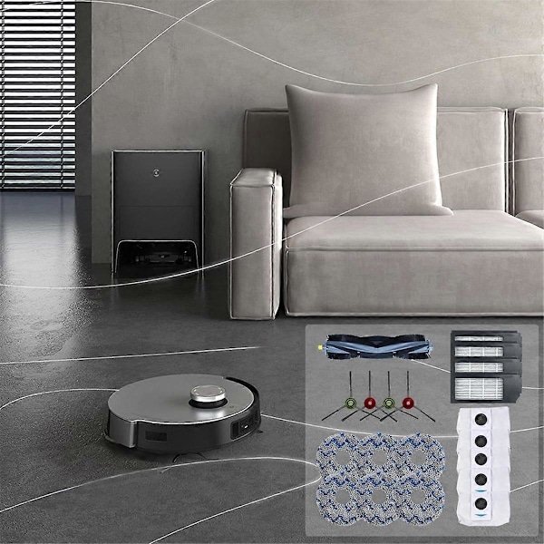 Til Deebot X1 TURBO/OMNI Robotstøvsuger Hovedbørste Sidebørste HEPA-filtre Støvposer Moppepuder Udskiftning