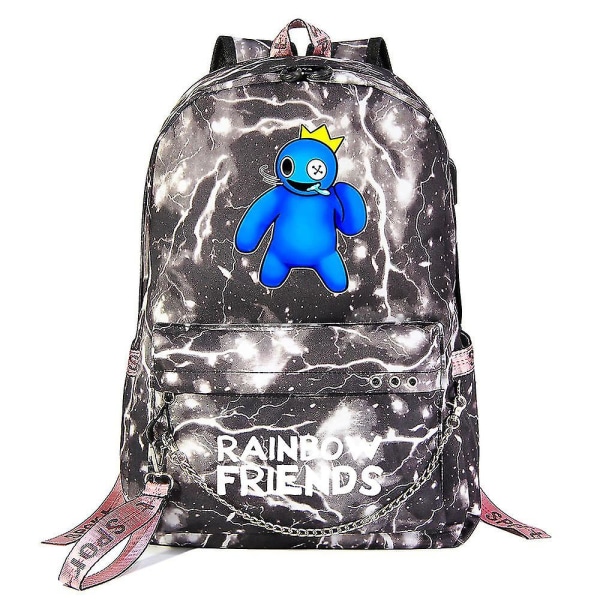 Rainbow Friend muoti rautaketju Oxford kangaskassi koululaukku vedenpitävä opiskelija koululaukku kulutusta kestävä grey