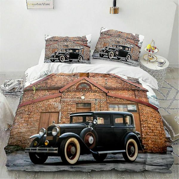2/3 kpl Klassiset autot -vuodevaatesetti Peitto Pussilakana Tyynyliina Yhden hengen Kahden hengen King-koko Tyyli 127 140*210cm two-piece set
