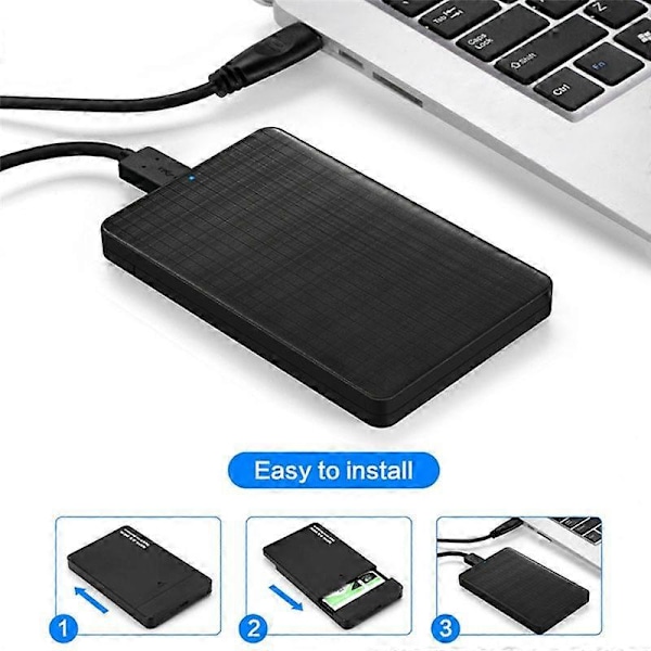 USB 3.0 Mobilt HDD-kabinett 2,5-tums SATA Stöder Olika Mekaniska Hårddiskar och Solid S
