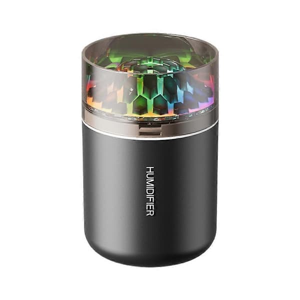 Ny 7-farvet LED bil mini luftfugter Universal bil diffuser luftfugter Black One size