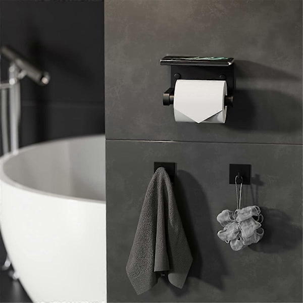 WC-paperiteline puhelintelineellä, liimattava tai ruuvattava seinäteline WC-paperirullateline, kylpyhuoneen säilytysteline