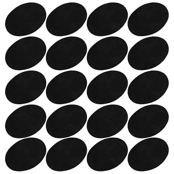 10 Par Stryge-patches Flocking Klæbende Oval Ærme Albue Knæ Klud Reparation DIY Dekoration 10 Par Sort