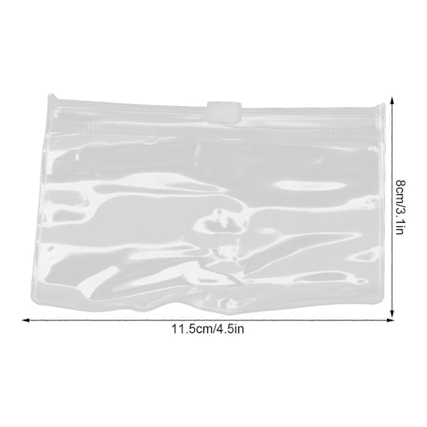 100 st Transparent Förvaringspåse PVC Spänne Dragkedja Organizer för Smycken Hänge Jadeware 11.5x8cm