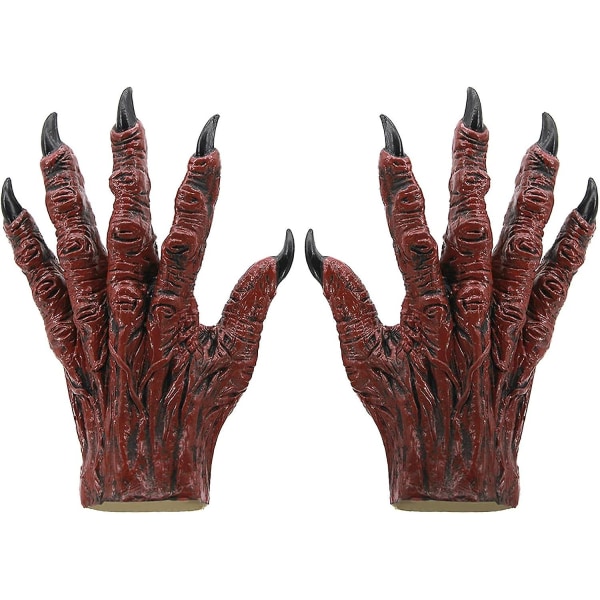 Skumle Latex Ulveklør Hansker - Halloween Kostyme Tilbehør