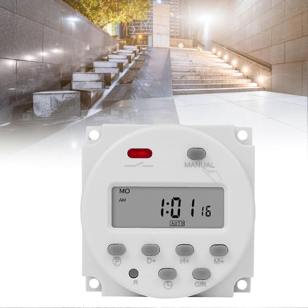 Smart Programmerbar Timerbryter for Gatelykt Nedtelling 110V