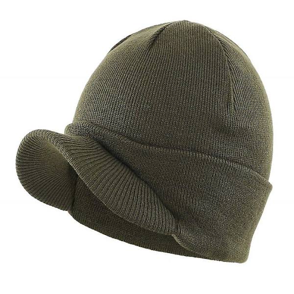 efterår vinter varm skihue strikket hue Army Green