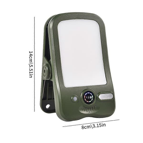 Solar Camping Clip Light - Type C Genopladelig Bærbar Lampe Black
