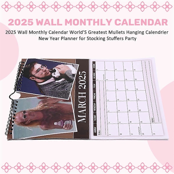 2025 Väggkalender Månadsvis Världens Bästa Mullets Hängande Kalender