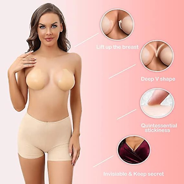 Silikon Stroppeløs Selvklebende BH, Xl Usynlig Camisole BH, Gjenbrukbar Push Up Bryllups Camisole BH