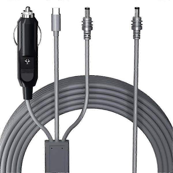 3 i 1 Kabel for Mini, USB C til DC Strømkabel, 12V-24V DC Bil Strømkabel for Mini, 18AWG Kabel 5m