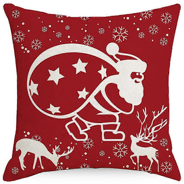 Set med 4 Kuddfodral Jul Snögubbe Beige Röd Slott Mönster Dekorativa Soffkuddar Dekoration för Sovrum, Stol, Bil, Säng, Trädgård 45 x 45cm