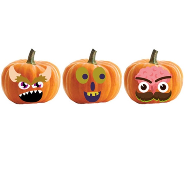Julepynt Halloween Lav Selv Græskar DIY Dekoration Sjov Sjov Graffiti Mærkat Klistermærker Q