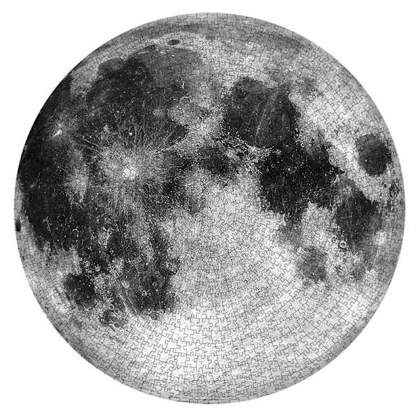 65CM Rundt Puslespil 1000 Brikker Børn 3D Jord Måne Konstellation Regnbue Papir Samle Jigsaw Puslespil Spil Uddannelseslegetøj Til Voksne Moon puzzle