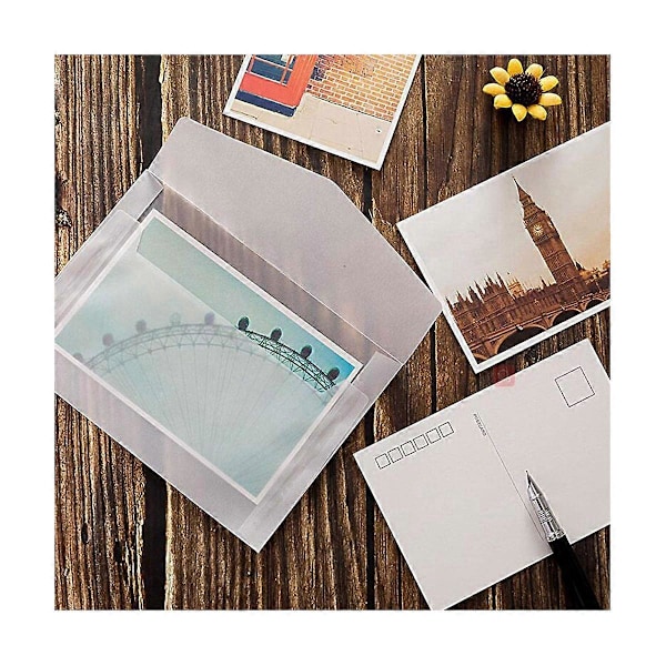 50 st Blanka Kuvert Transparent Papper Kuvert Set Brev Vintage Bröllopsinbjudningskuvert fo
