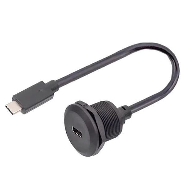 USB Type C 3.1 Hunn til Hann Ladekontakt Type-C Dataport med Gjenget Fast Panel Type USB-C Strømkontakt