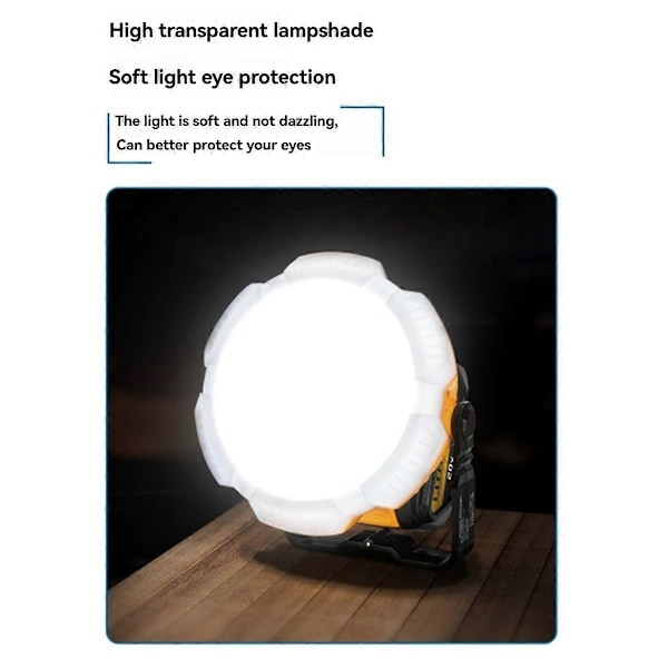 24W 2400LM LED Arbetslampa Portabel med Krok för 18V Batterier