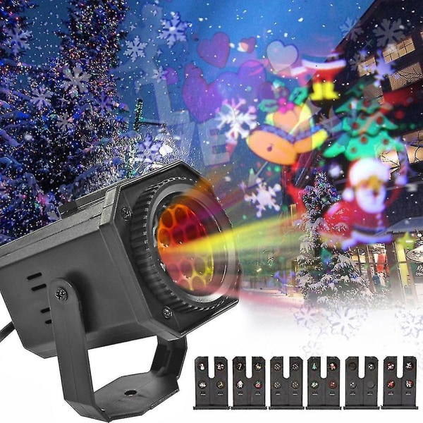 24 Mønstre Udendørs Juleprojektor 8w Led Laser Projektionslys EU PLUG