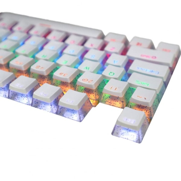 PBT104 Tangentbordstangent Tvåfärgad Genomskinlig Glitterpulver Snabb Respons Tillbehörsbyte C