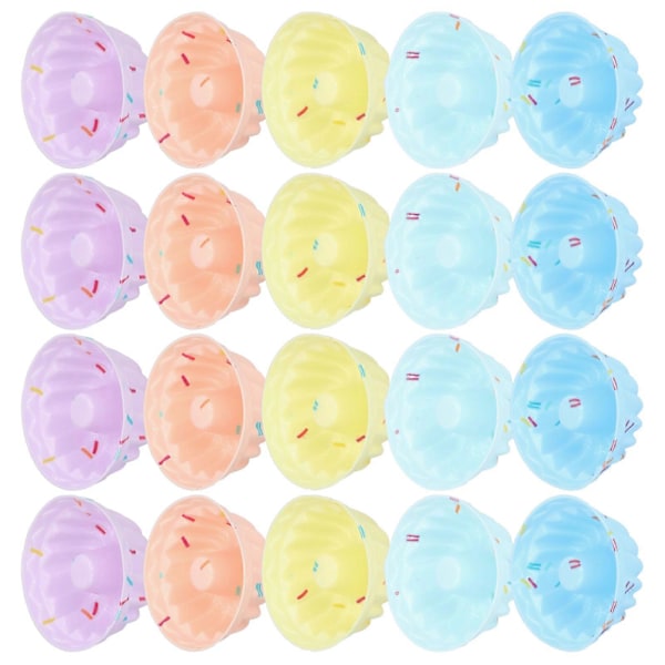 20 stk. Silikone Kageform Bageform, Genanvendelige Mini Cupcake Holdere